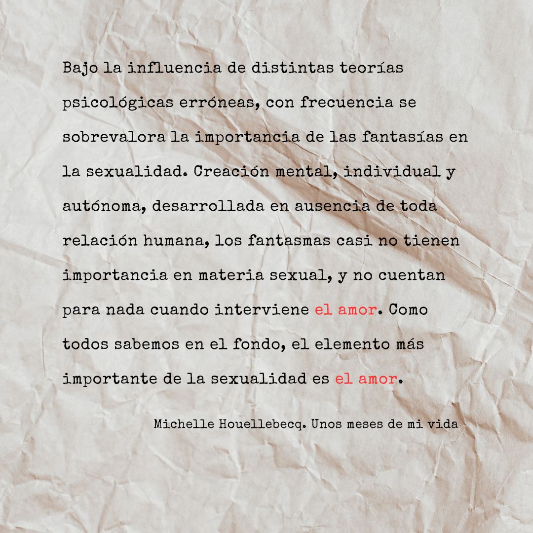 Frase de Michelle Houellebecq sobre el amor