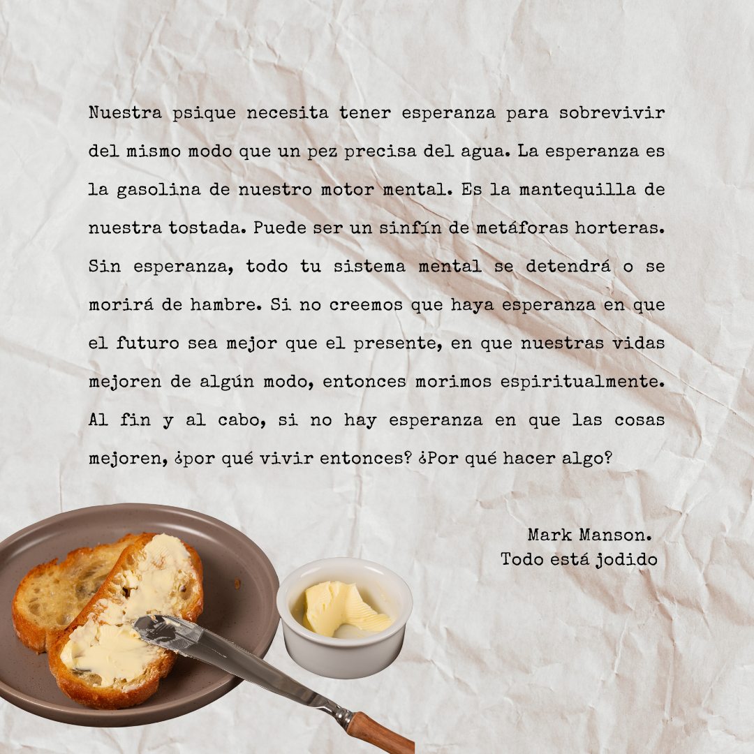 Frase de Mark Manson - La esperanza