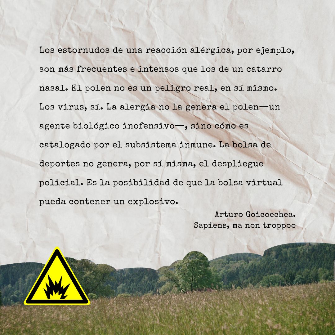Frase de Arturo Goicochea sobre la alergia.